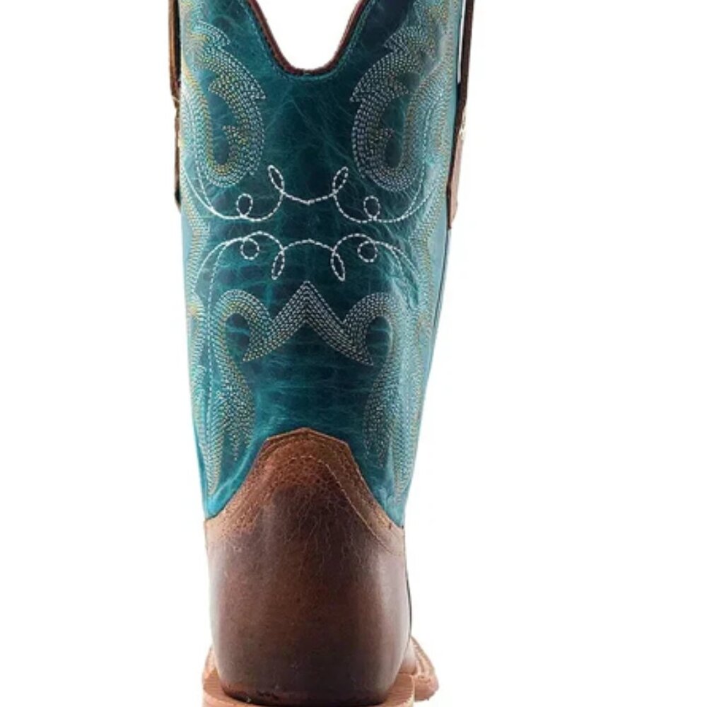 R. Watson Women's Honey Cowhide / AZURE COWHIDE Boots RWL8305-2 SIZE 6 1/2B - Picture 3 of 11